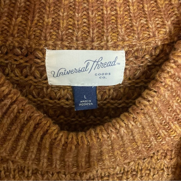 Universal Thread Golden Brown and Cream Knit Sweater - Picture 4 of 7